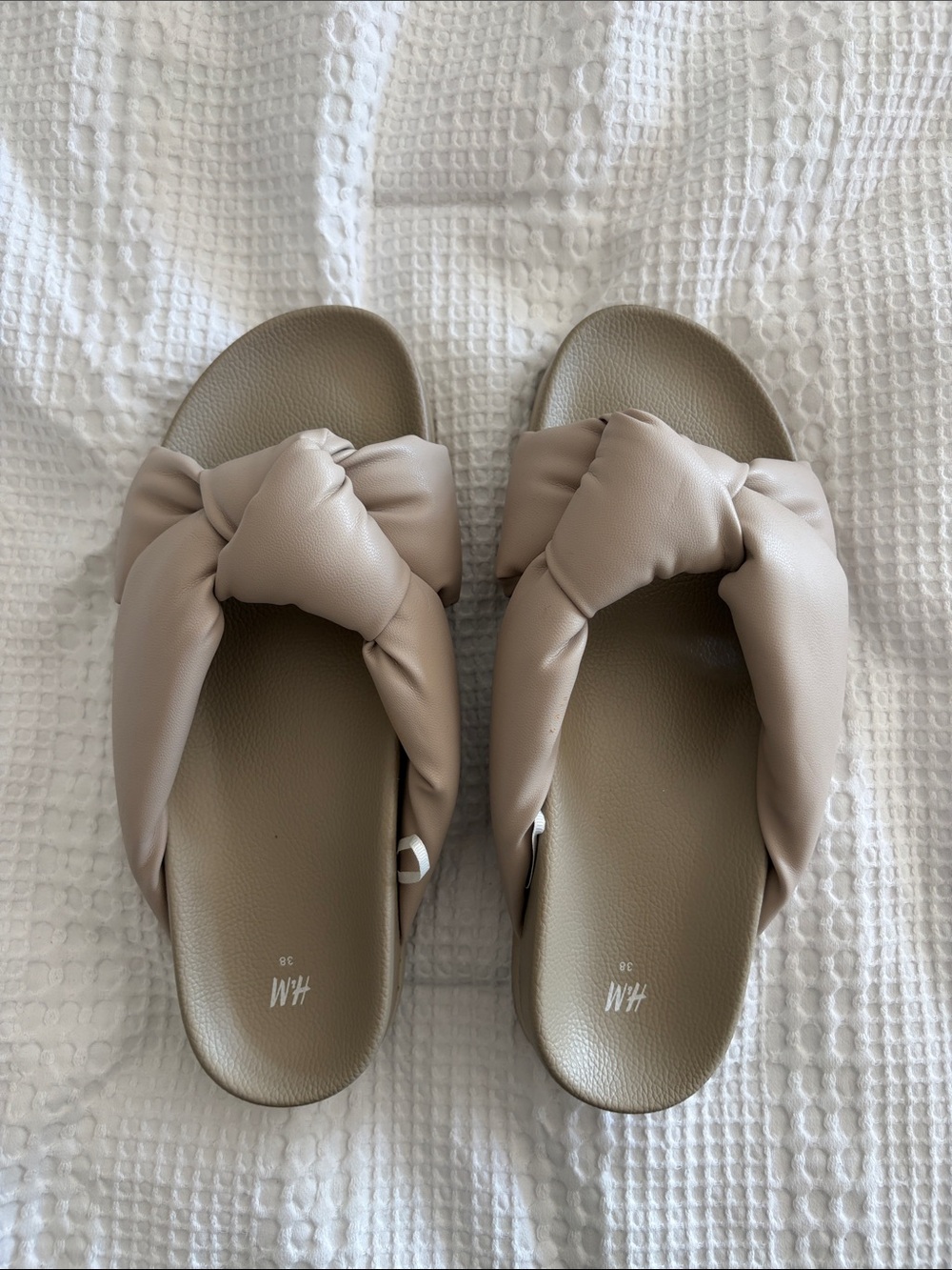 H&M Taupe Knotted Slide Sandals for Women